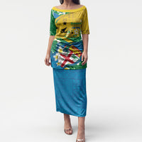 Malampa Fiji Day Puletasi 10 October Together We Grow Grunge Tapa Motifs LT14 Long Dress Multicolor - Polynesian Pride