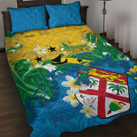 Malampa Fiji Day Quilt Bed Set 10 October Together We Grow Grunge Tapa Motifs LT14 Multicolor - Polynesian Pride