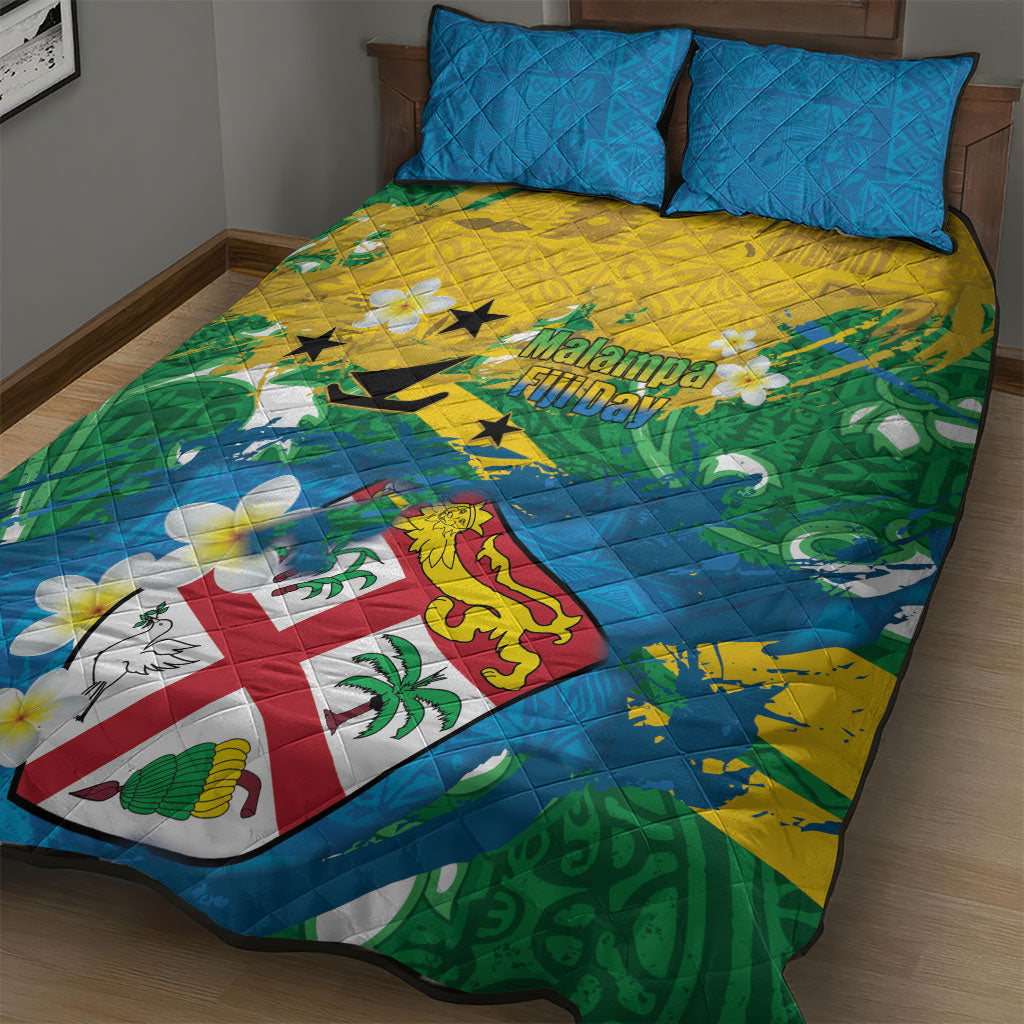 Malampa Fiji Day Quilt Bed Set 10 October Together We Grow Grunge Tapa Motifs LT14 - Polynesian Pride