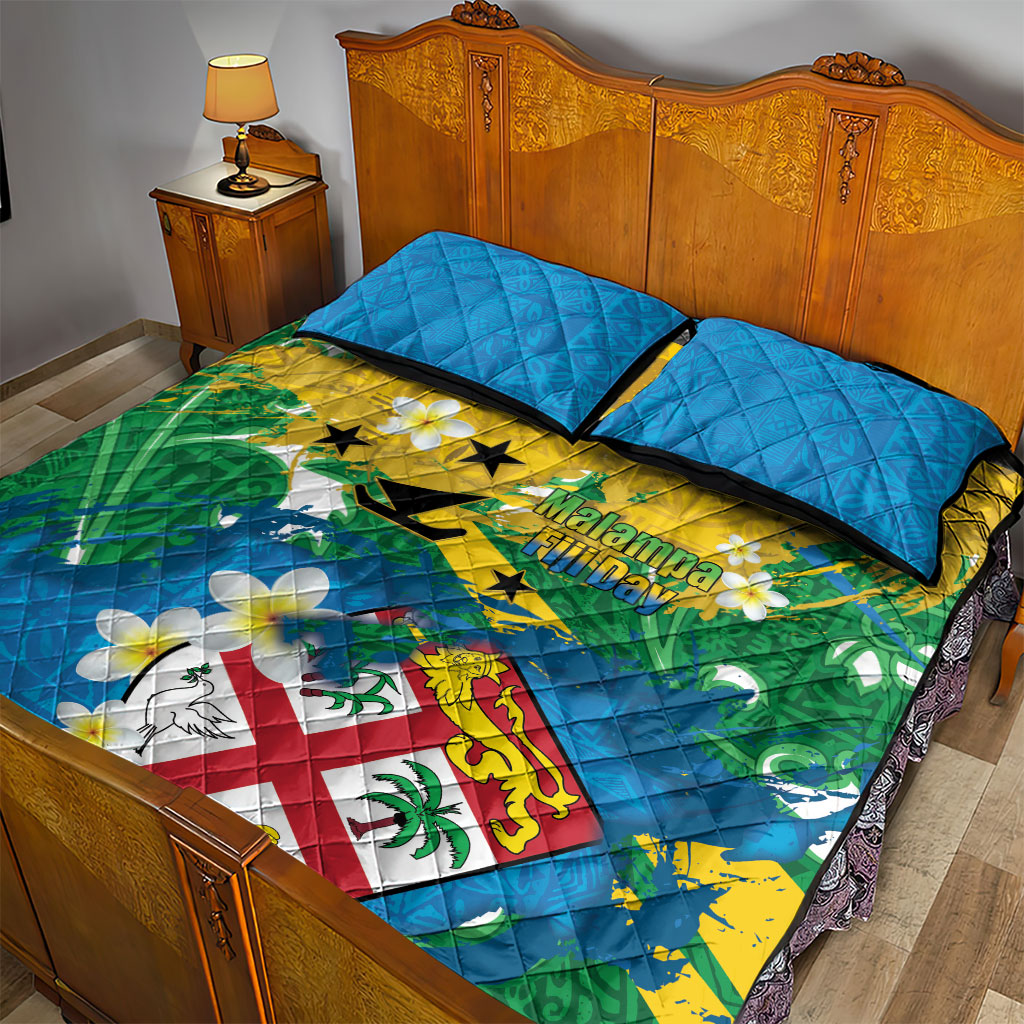 Malampa Fiji Day Quilt Bed Set 10 October Together We Grow Grunge Tapa Motifs LT14 - Polynesian Pride
