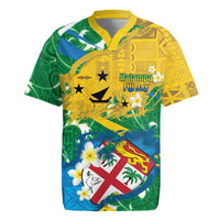 Malampa Fiji Day Rugby Jersey 10 October Together We Grow Grunge Tapa Motifs LT14 Multicolor - Polynesian Pride
