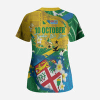 Malampa Fiji Day Scrub Top 10 October Together We Grow Grunge Tapa Motifs LT14 - Polynesian Pride