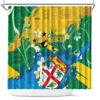 Malampa Fiji Day Shower Curtain 10 October Together We Grow Grunge Tapa Motifs LT14 Multicolor - Polynesian Pride