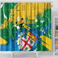 Malampa Fiji Day Shower Curtain 10 October Together We Grow Grunge Tapa Motifs LT14 - Polynesian Pride