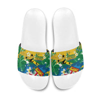 Malampa Fiji Day Slide Sandals 10 October Together We Grow Grunge Tapa Motifs LT14 Multicolor - Polynesian Pride