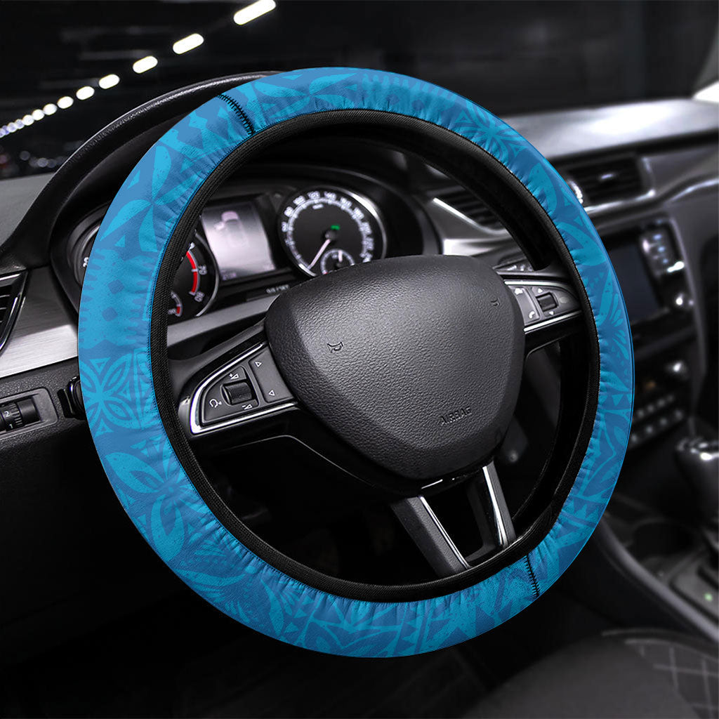 Malampa Fiji Day Steering Wheel Cover 10 October Together We Grow Grunge Tapa Motifs LT14 Universal Fit Multicolor - Polynesian Pride