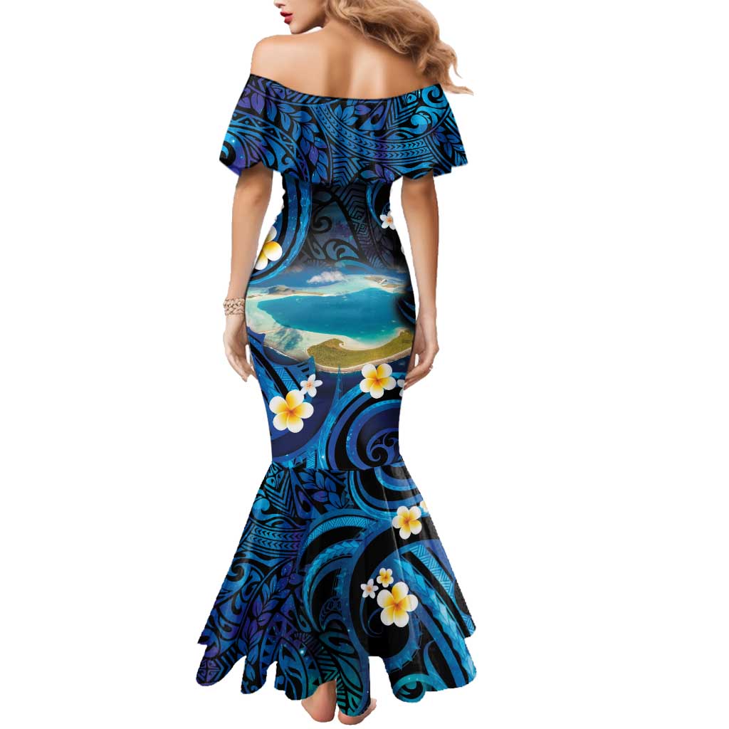 French Polynesia Tetiaroa Atoll Family Matching Mermaid Dress and Hawaiian Shirt Polynesian Curves Style LT14 - Polynesian Pride