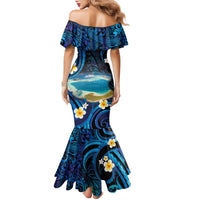 French Polynesia Tetiaroa Atoll Family Matching Mermaid Dress and Hawaiian Shirt Polynesian Curves Style LT14 - Polynesian Pride