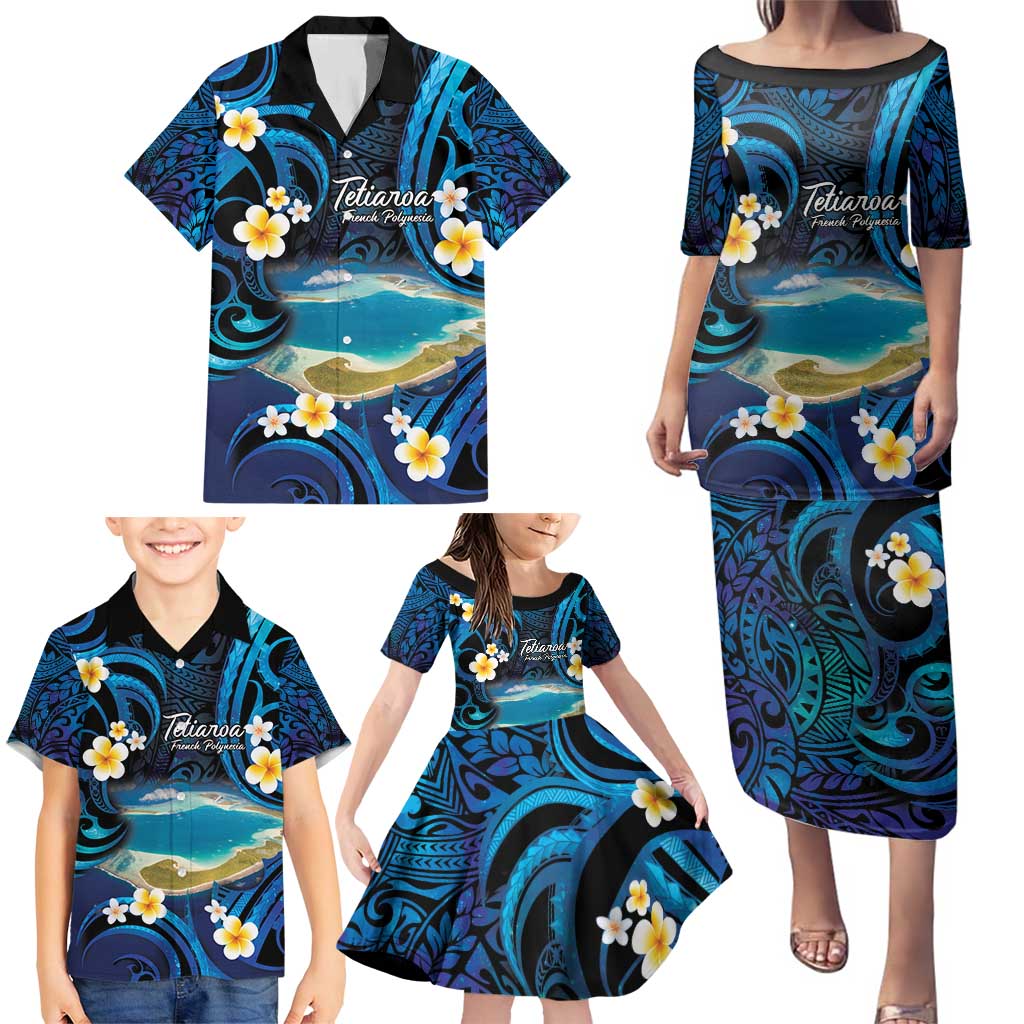 French Polynesia Tetiaroa Atoll Family Matching Puletasi and Hawaiian Shirt Polynesian Curves Style LT14 - Polynesian Pride