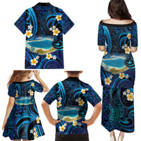 French Polynesia Tetiaroa Atoll Family Matching Puletasi and Hawaiian Shirt Polynesian Curves Style LT14 - Polynesian Pride