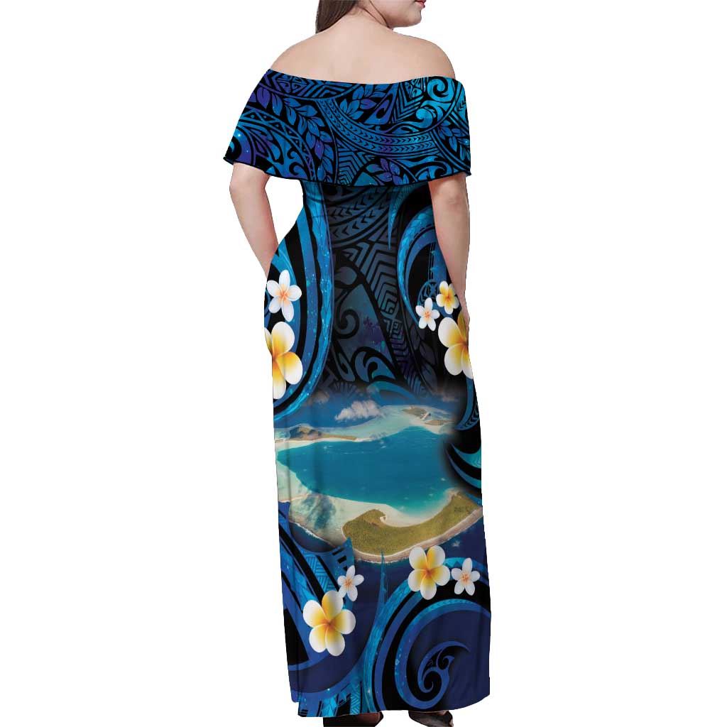 French Polynesia Tetiaroa Atoll Off Shoulder Maxi Dress Polynesian Curves Style LT14 - Polynesian Pride