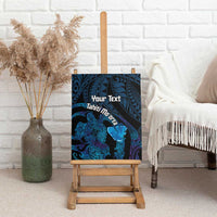 Personalised Tahiti Moorea Atoll Canvas Wall Art Polynesian Sea Turtle