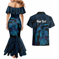 Personalised Tahiti Moorea Atoll Couples Matching Mermaid Dress and Hawaiian Shirt Polynesian Sea Turtle LT14 - Polynesian Pride