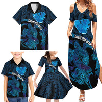 Personalised Tahiti Moorea Atoll Family Matching Summer Maxi Dress and Hawaiian Shirt Polynesian Sea Turtle LT14 - Polynesian Pride