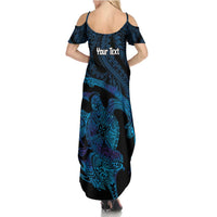 Personalised Tahiti Moorea Atoll Family Matching Summer Maxi Dress and Hawaiian Shirt Polynesian Sea Turtle LT14 - Polynesian Pride