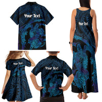 Personalised Tahiti Moorea Atoll Family Matching Tank Maxi Dress and Hawaiian Shirt Polynesian Sea Turtle LT14 - Polynesian Pride