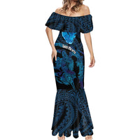 Personalised Tahiti Moorea Atoll Mermaid Dress Polynesian Sea Turtle