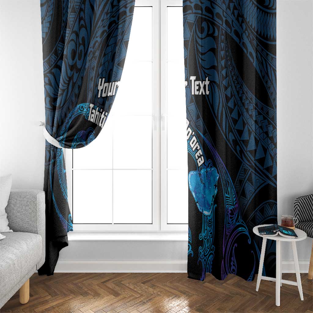 Personalised Tahiti Moorea Atoll Window Curtain Polynesian Sea Turtle LT14 - Polynesian Pride