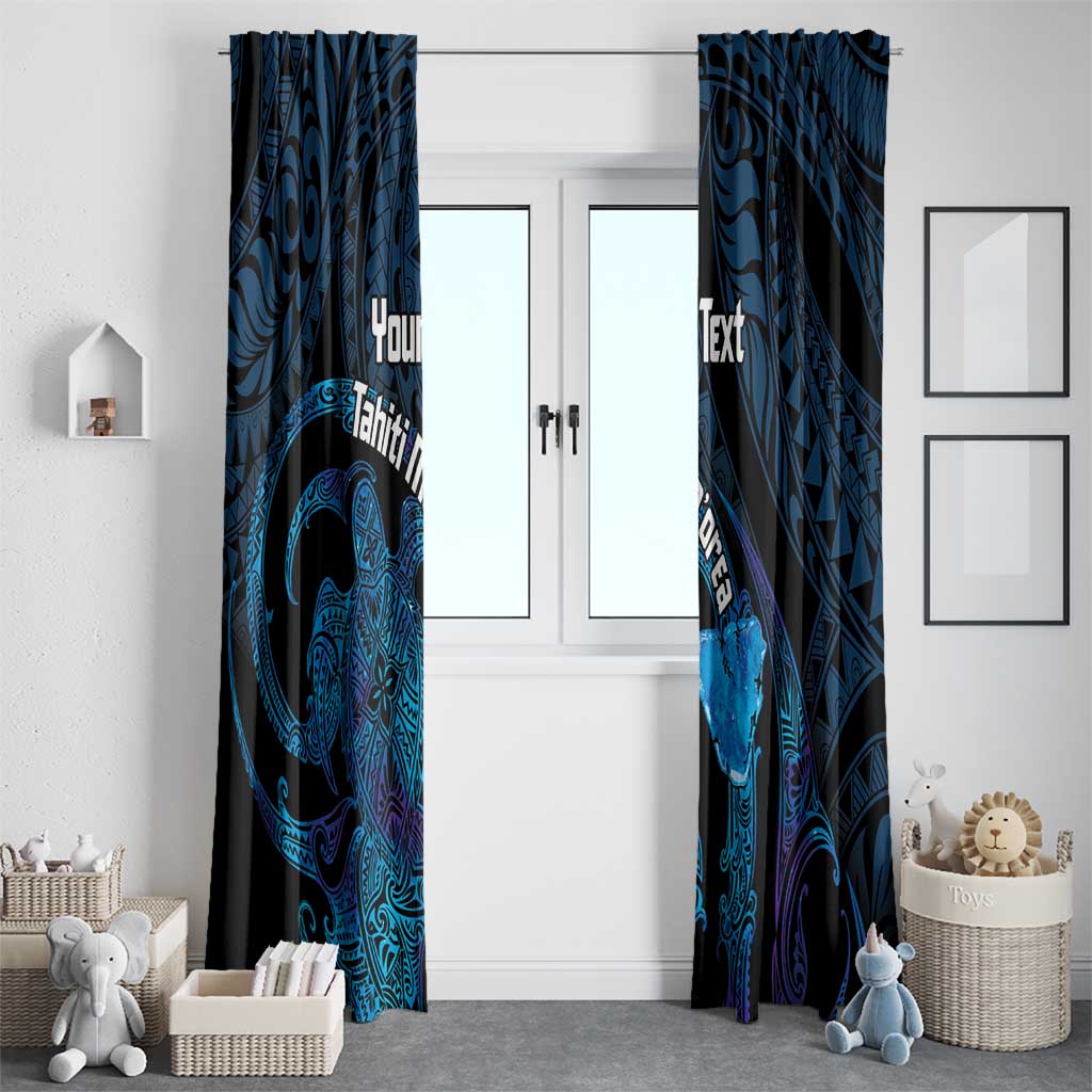 Personalised Tahiti Moorea Atoll Window Curtain Polynesian Sea Turtle LT14 - Polynesian Pride