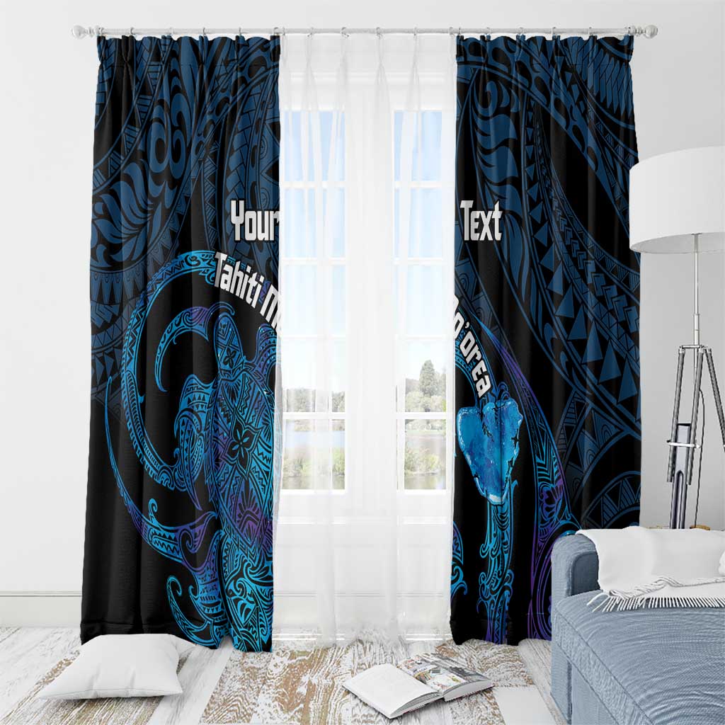 Personalised Tahiti Moorea Atoll Window Curtain Polynesian Sea Turtle LT14 - Polynesian Pride