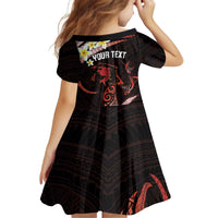 Personalised Tahiti Bora Bora Family Matching Off Shoulder Short Dress and Hawaiian Shirt Manta Rays With Polynesian Plumeria LT14 - Polynesian Pride