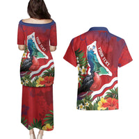 Personalised Kiribati Tarawa Atoll Couples Matching Puletasi and Hawaiian Shirt Frigate Bird With Map Tropical Style LT14 - Polynesian Pride