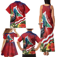 Personalised Kiribati Tarawa Atoll Family Matching Tank Maxi Dress and Hawaiian Shirt Frigate Bird With Map Tropical Style LT14 - Polynesian Pride