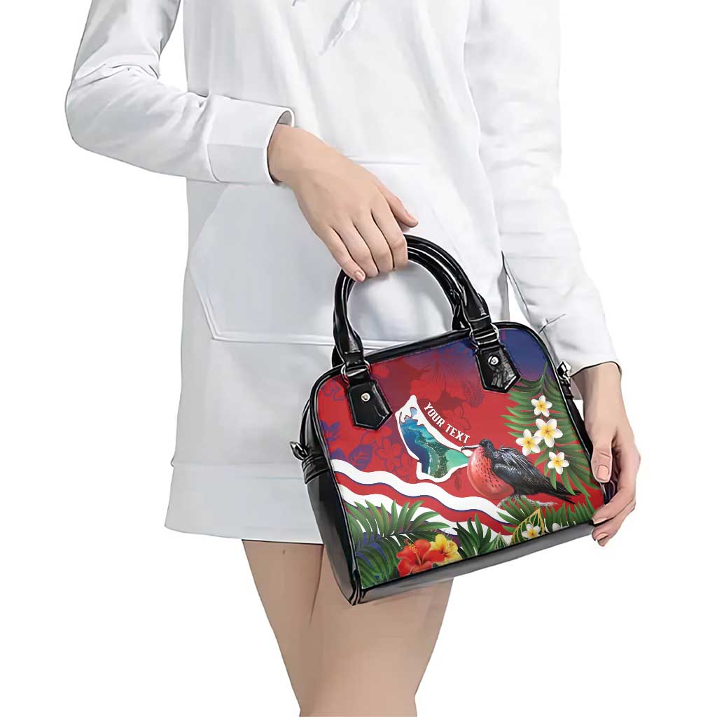 Personalised Kiribati Tarawa Atoll Shoulder Handbag Frigate Bird With Map Tropical Style