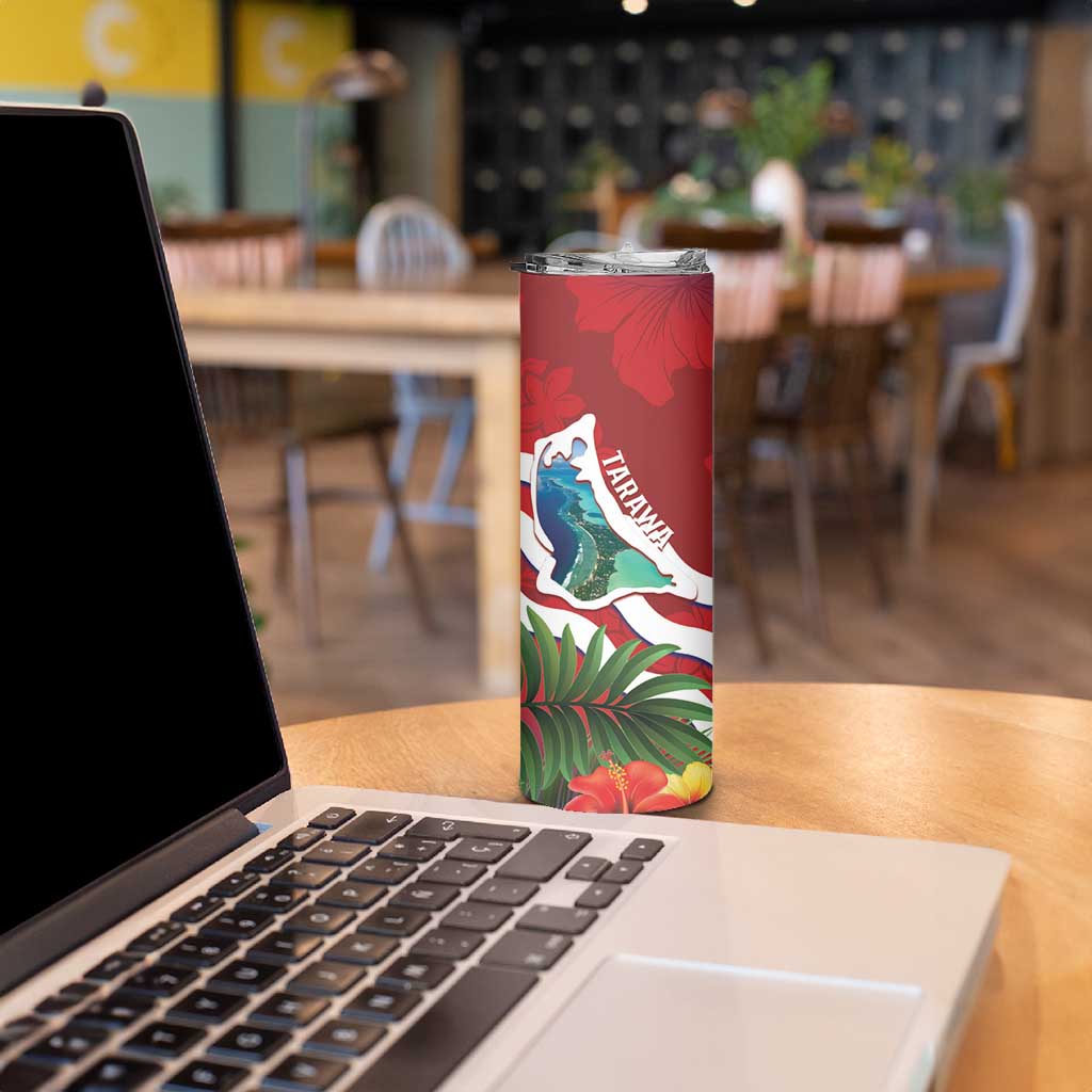 Personalised Kiribati Tarawa Atoll Skinny Tumbler Frigate Bird With Map Tropical Style LT14 - Polynesian Pride