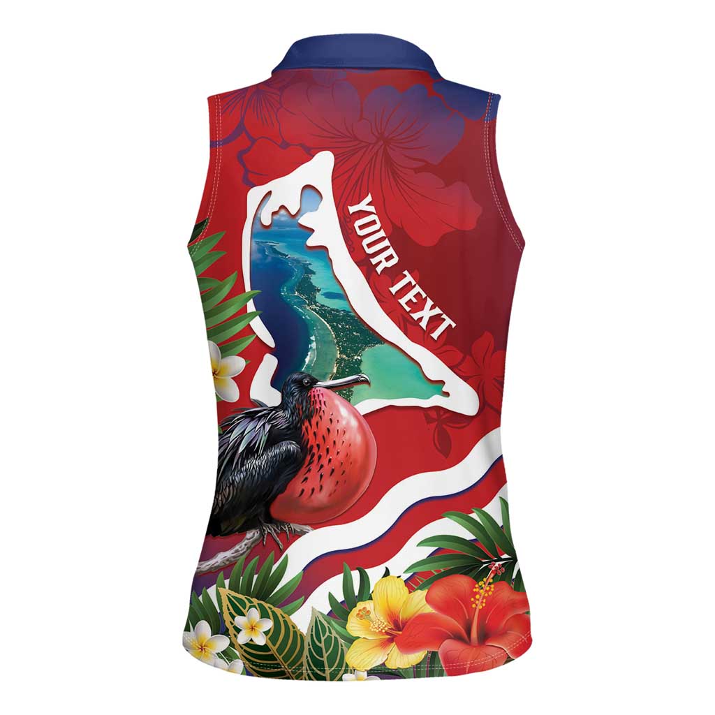 Personalised Kiribati Tarawa Atoll Women Sleeveless Polo Shirt Frigate Bird With Map Tropical Style LT14 - Polynesian Pride