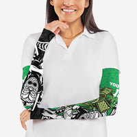 New Zealand and Ireland Rugby Custom Arm Sleeves Maori Tiki Fern Irish Celtic Cross LT14 - Polynesian Pride