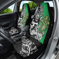 New Zealand and Ireland Rugby Custom Car Seat Cover Maori Tiki Fern Irish Celtic Cross LT14 - Polynesian Pride