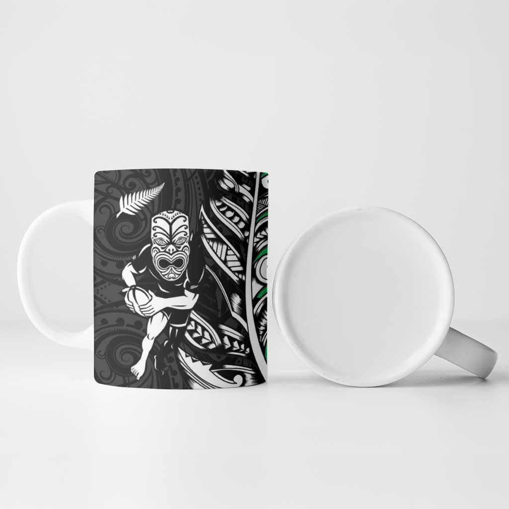 New Zealand and Ireland Rugby Ceramic Mug Maori Tiki Fern Irish Celtic Cross LT14 - Polynesian Pride