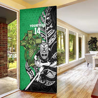New Zealand and Ireland Rugby Custom Door Cover Maori Tiki Fern Irish Celtic Cross LT14 - Polynesian Pride
