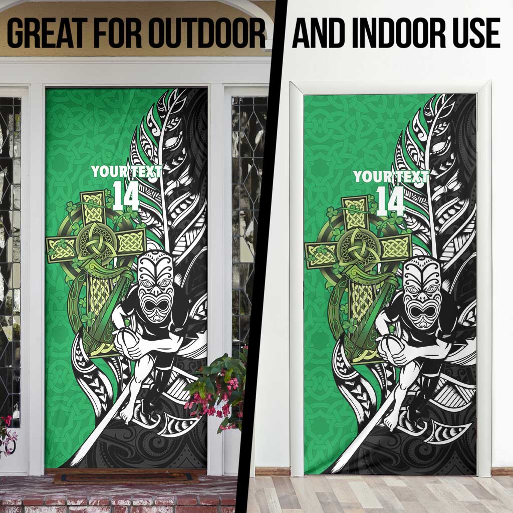New Zealand and Ireland Rugby Custom Door Cover Maori Tiki Fern Irish Celtic Cross LT14 - Polynesian Pride