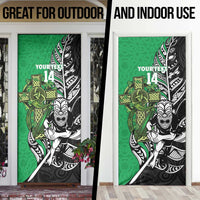 New Zealand and Ireland Rugby Custom Door Cover Maori Tiki Fern Irish Celtic Cross LT14 - Polynesian Pride