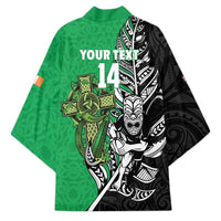 New Zealand and Ireland Rugby Custom Kimono Maori Tiki Fern Irish Celtic Cross LT14 - Polynesian Pride