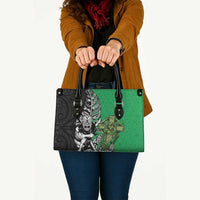 New Zealand and Ireland Rugby Custom Leather Bag Maori Tiki Fern Irish Celtic Cross LT14 - Polynesian Pride