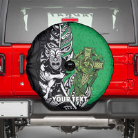 New Zealand and Ireland Rugby Custom Spare Tire Cover Maori Tiki Fern Irish Celtic Cross LT14 - Polynesian Pride
