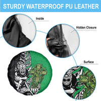 New Zealand and Ireland Rugby Custom Spare Tire Cover Maori Tiki Fern Irish Celtic Cross LT14 - Polynesian Pride