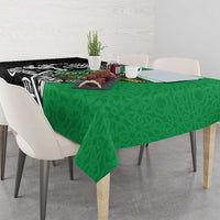 New Zealand and Ireland Rugby Custom Tablecloth Maori Tiki Fern Irish Celtic Cross LT14 - Polynesian Pride
