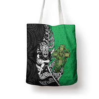 New Zealand and Ireland Rugby Custom Tote Bag Maori Tiki Fern Irish Celtic Cross LT14 - Polynesian Pride