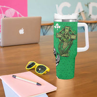 New Zealand and Ireland Rugby Tumbler With Handle Maori Tiki Fern Irish Celtic Cross LT14 - Polynesian Pride