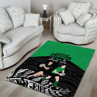 New Zealand and Ireland Rugby Area Rug Chicago 2025 Go All Black Shamrocks - Polynesian Pride