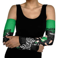 New Zealand and Ireland Rugby Custom Arm Sleeves Chicago 2025 Go All Black Shamrocks LT14 - Polynesian Pride