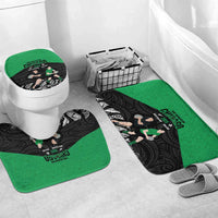 New Zealand and Ireland Rugby Bathroom Set Chicago 2025 Go All Black Shamrocks LT14 Mat Set Only (3 pcs) One Size Black - Polynesian Pride