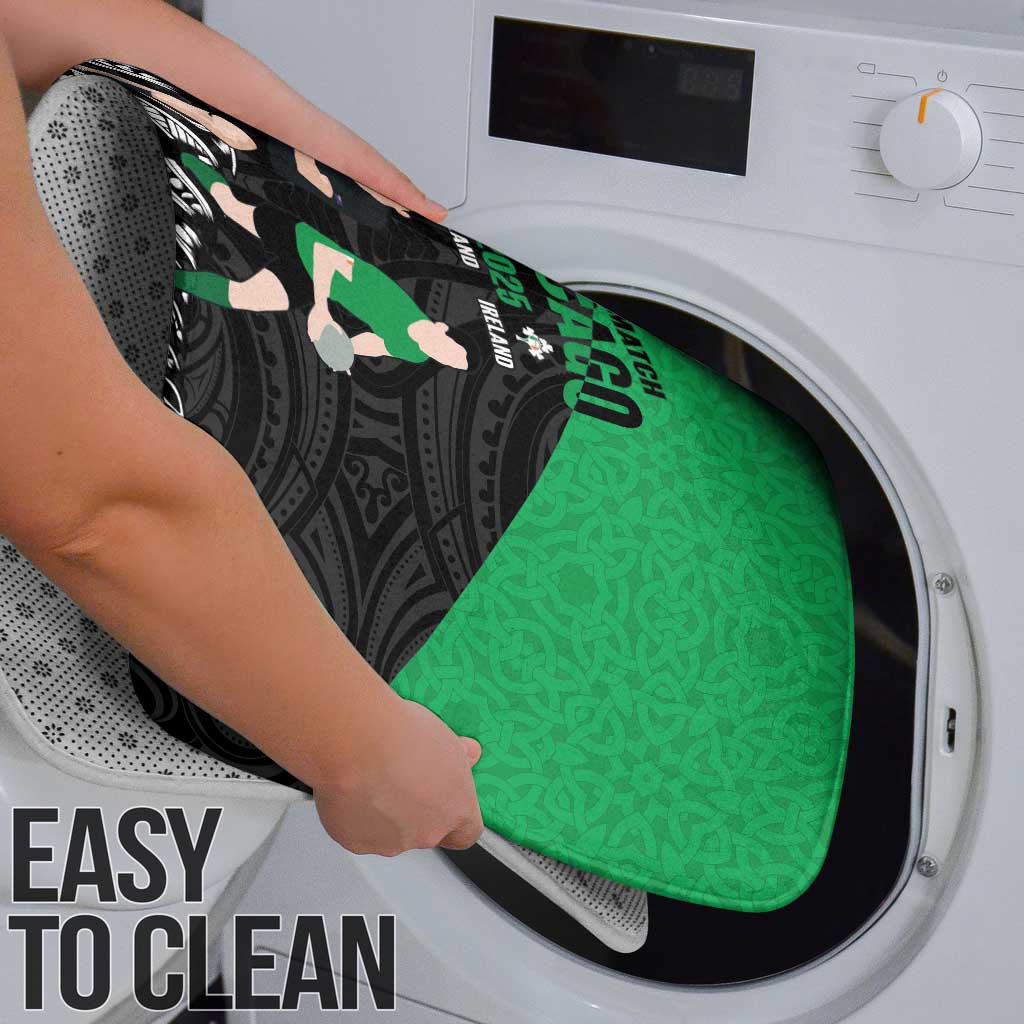 New Zealand and Ireland Rugby Bathroom Set Chicago 2025 Go All Black Shamrocks LT14 - Polynesian Pride