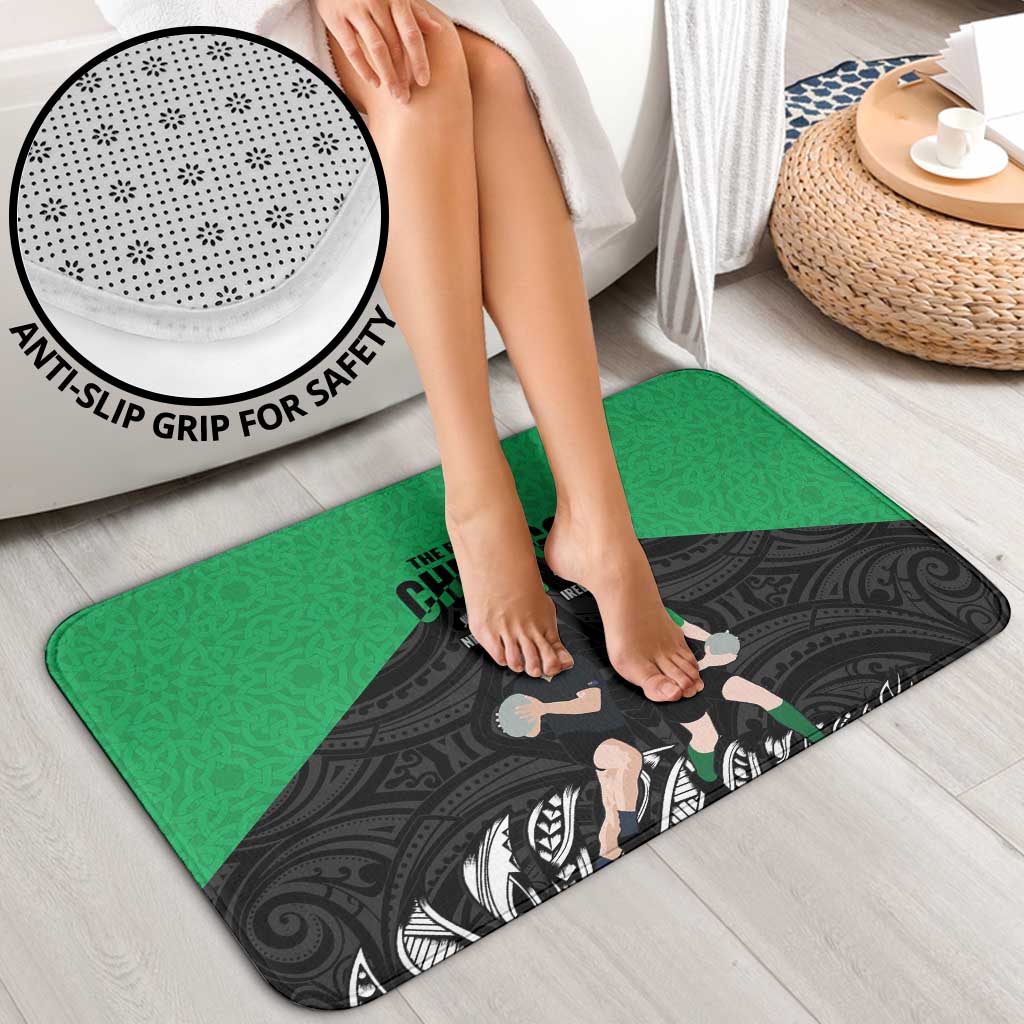 New Zealand and Ireland Rugby Bathroom Set Chicago 2025 Go All Black Shamrocks LT14 - Polynesian Pride