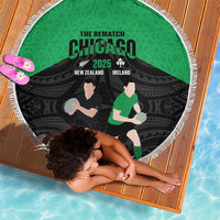New Zealand and Ireland Rugby Beach Blanket Chicago 2025 Go All Black Shamrocks LT14 - Polynesian Pride