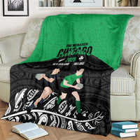 New Zealand and Ireland Rugby Blanket Chicago 2025 Go All Black Shamrocks LT14 - Polynesian Pride